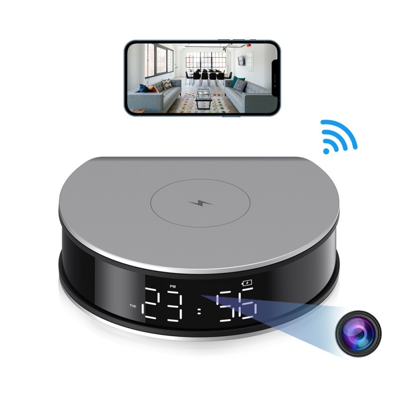 Full HD WLAN Kamera im Wecker mit Induktionsladefunktion
