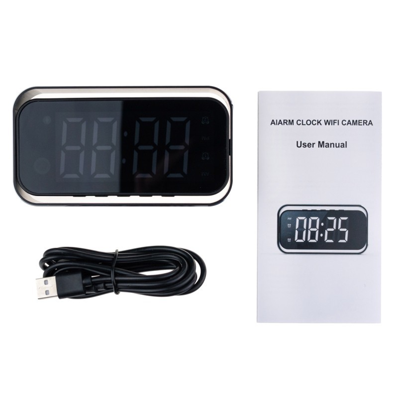 Digitaler Wecker mit integrierter Full HD WLAN-Kamera