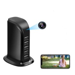 Caméra espion station de charge secteur USB accessible à distance